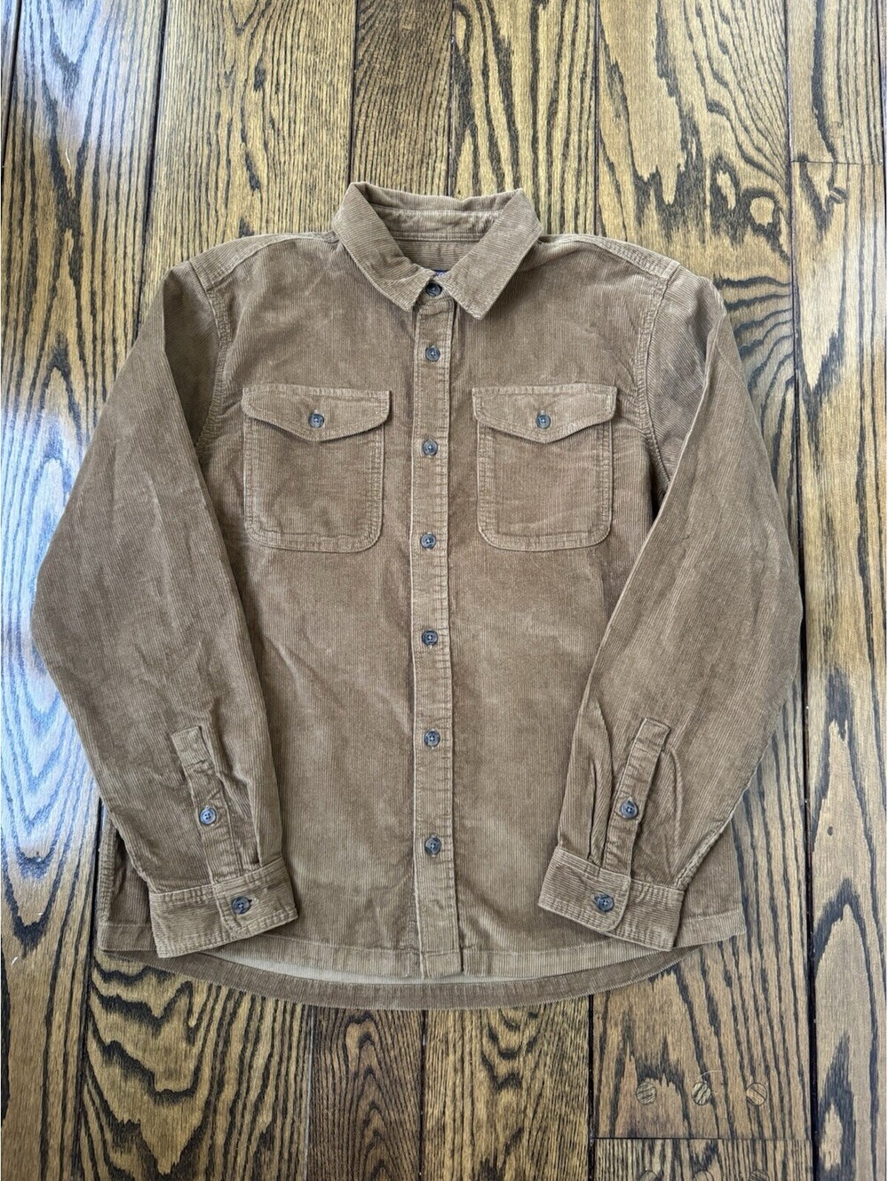 Patagonia Men's Corduroy Shirt Size Large Coriander Brown, 100% Organic Cotton